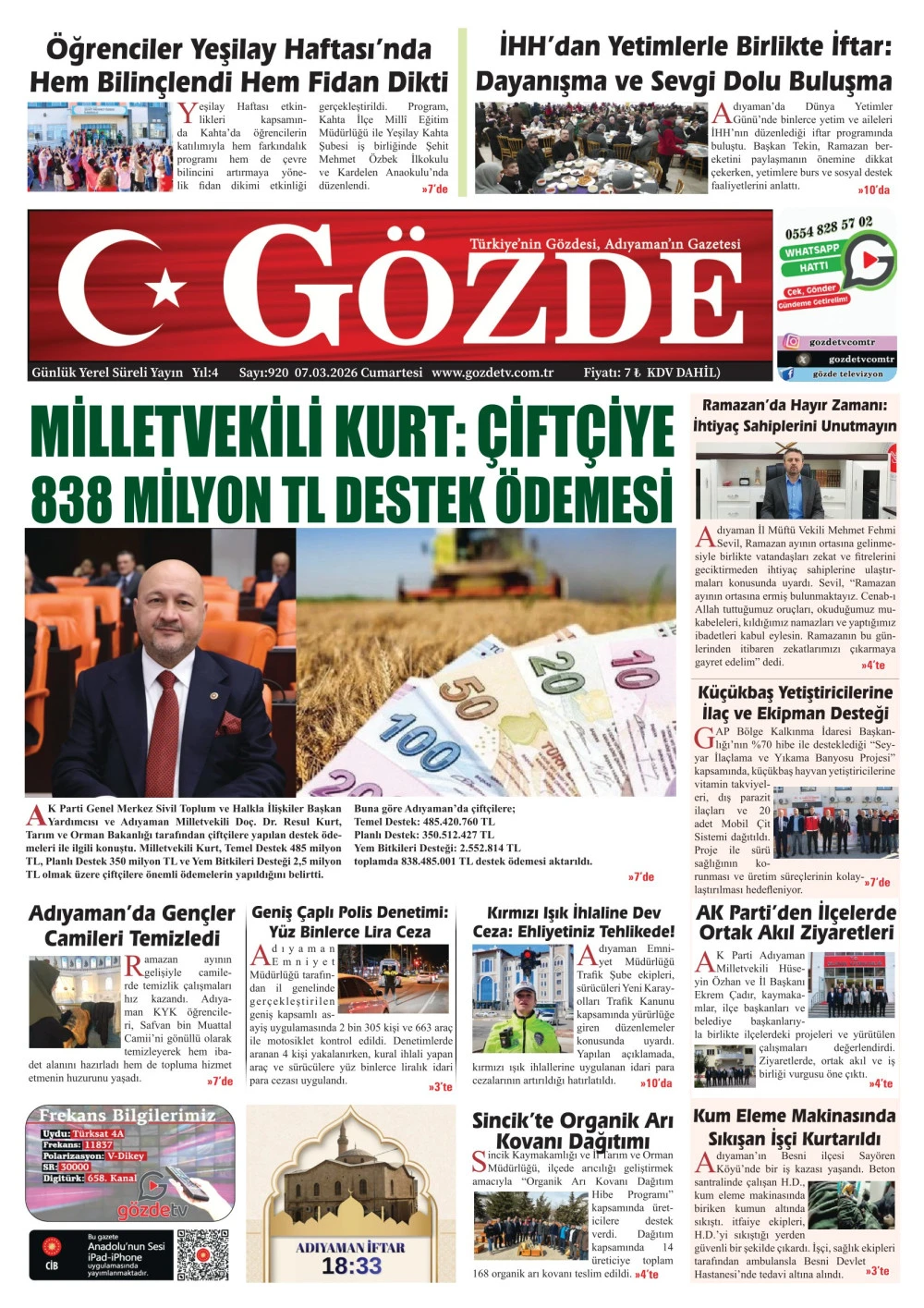 07 MART 2026/920 Sayı
