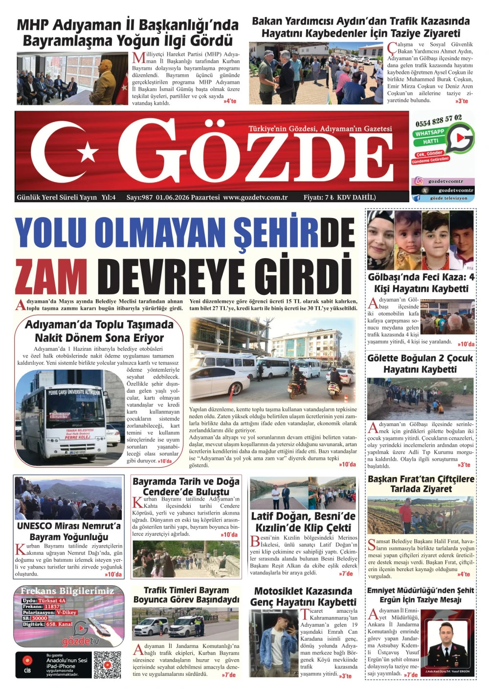01 HAZİRAN 2026/987 Sayı