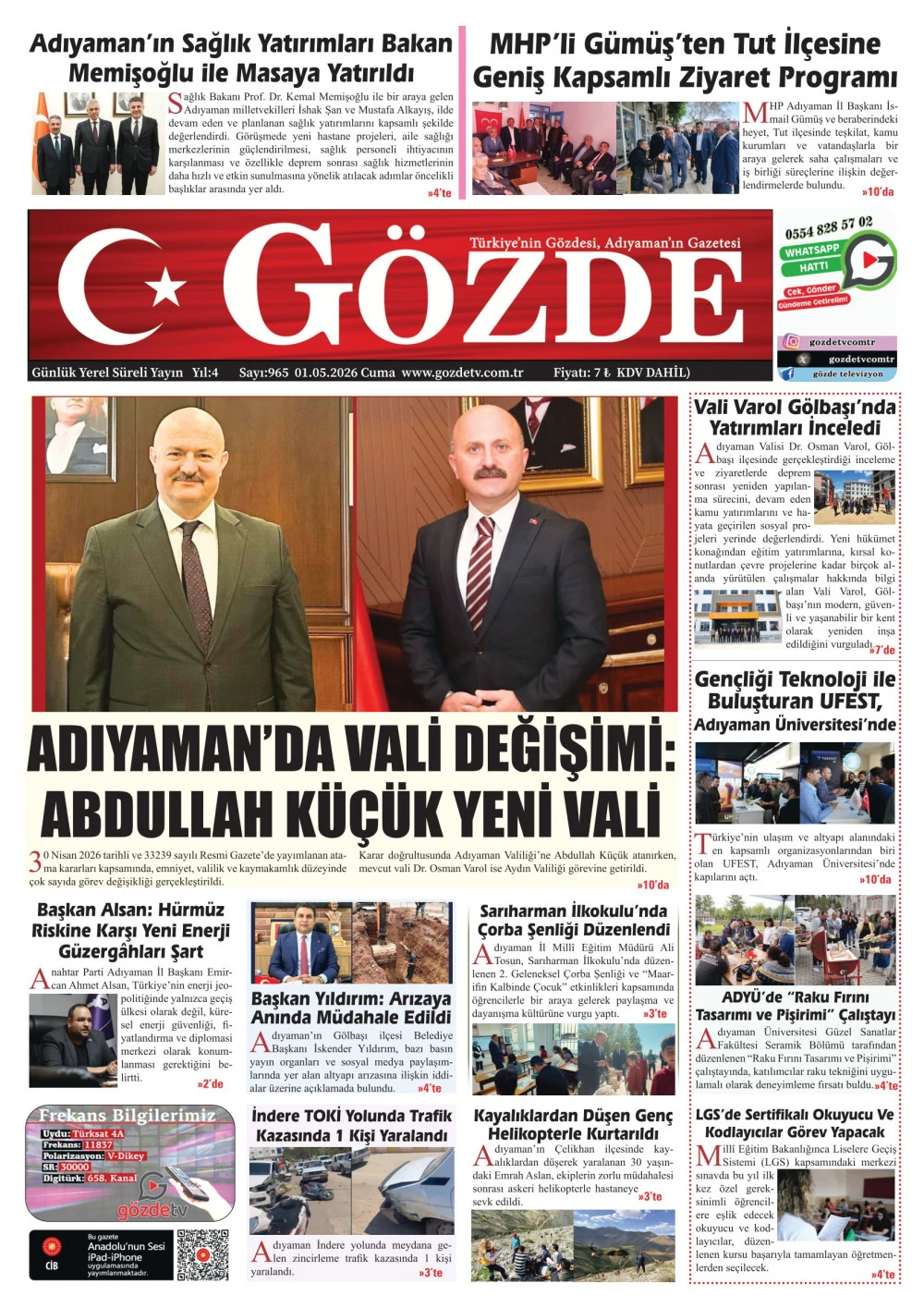 01 MAYIS 2026/965 Sayı