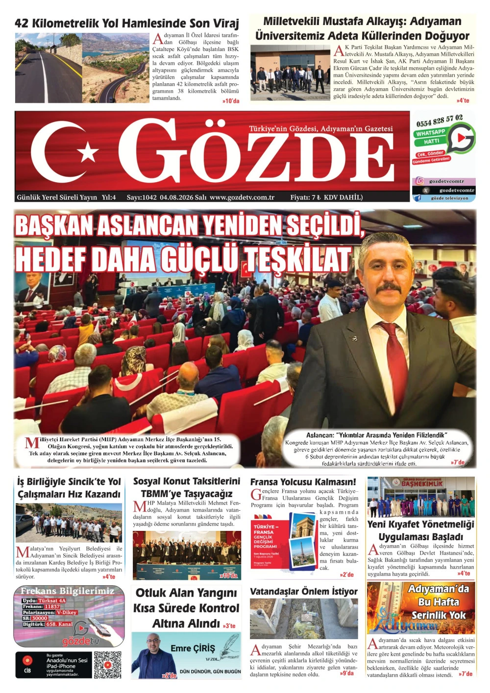 04 AĞUSTOS 2026/1042 Sayı