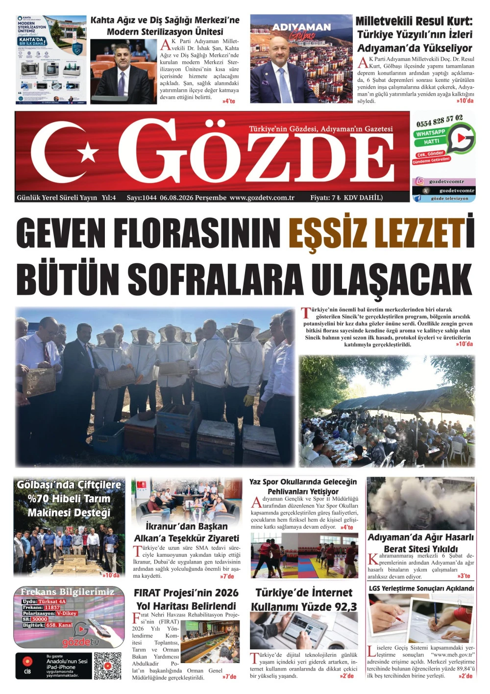 06 AĞUSTOS 2026/1044 Sayı