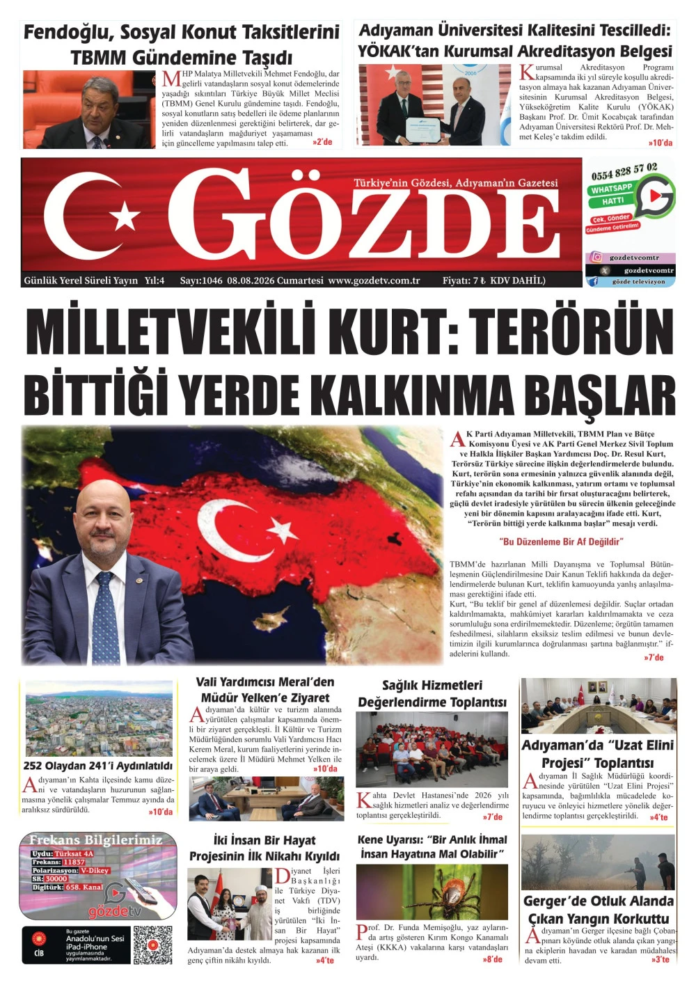 08 AĞUSTOS 2026/1046 Sayı