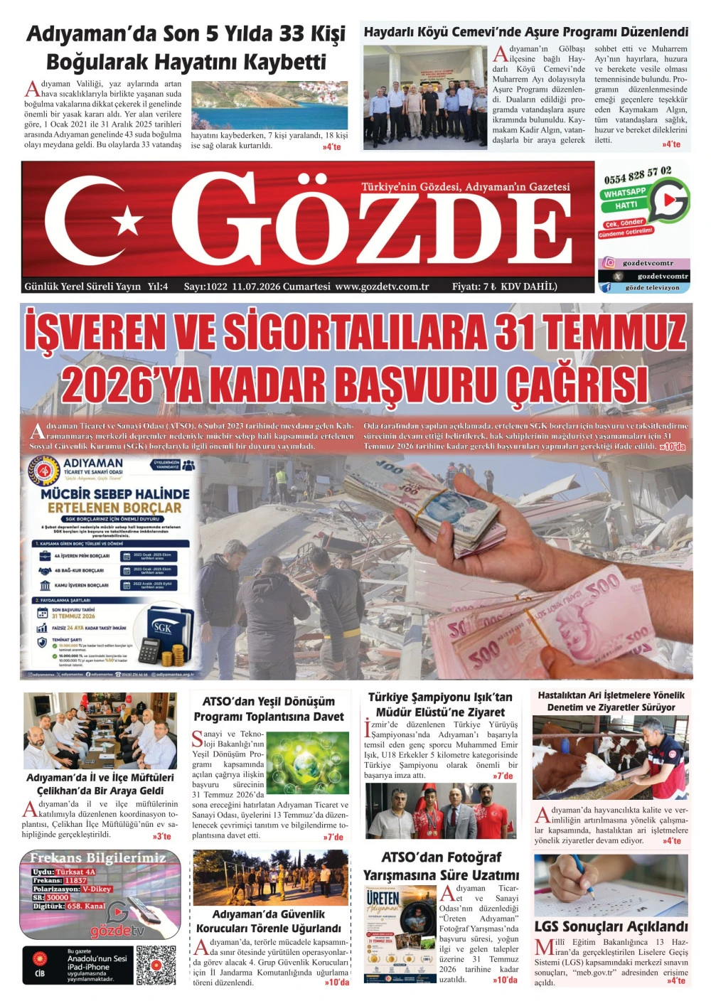 11 TEMMUZ 2026/1022 Sayı