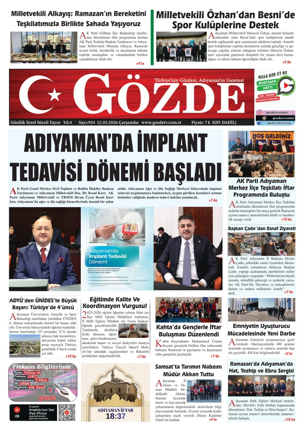 12 MART 2026/924 Sayı