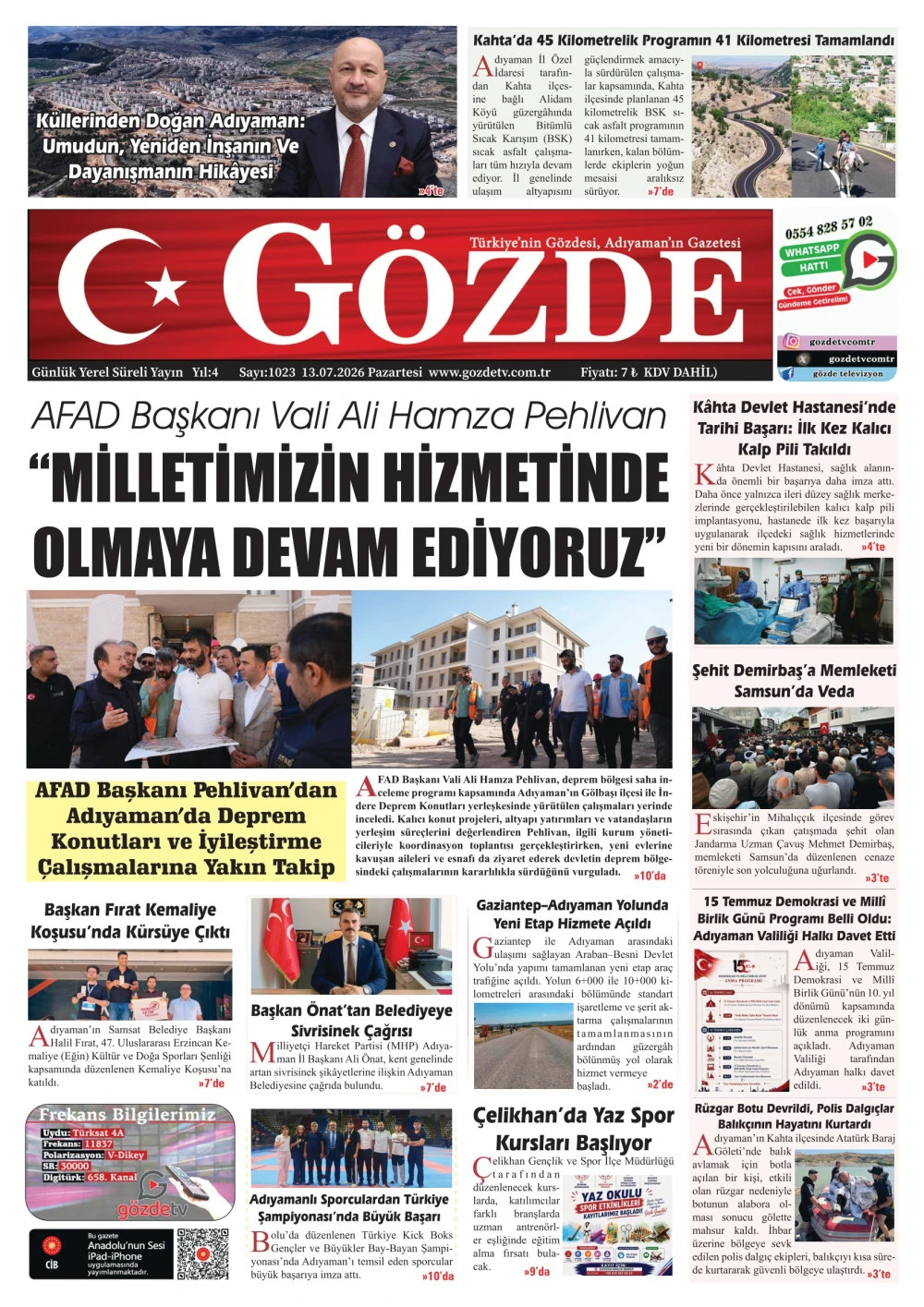 13 TEMMUZ 2026/1023 Sayı