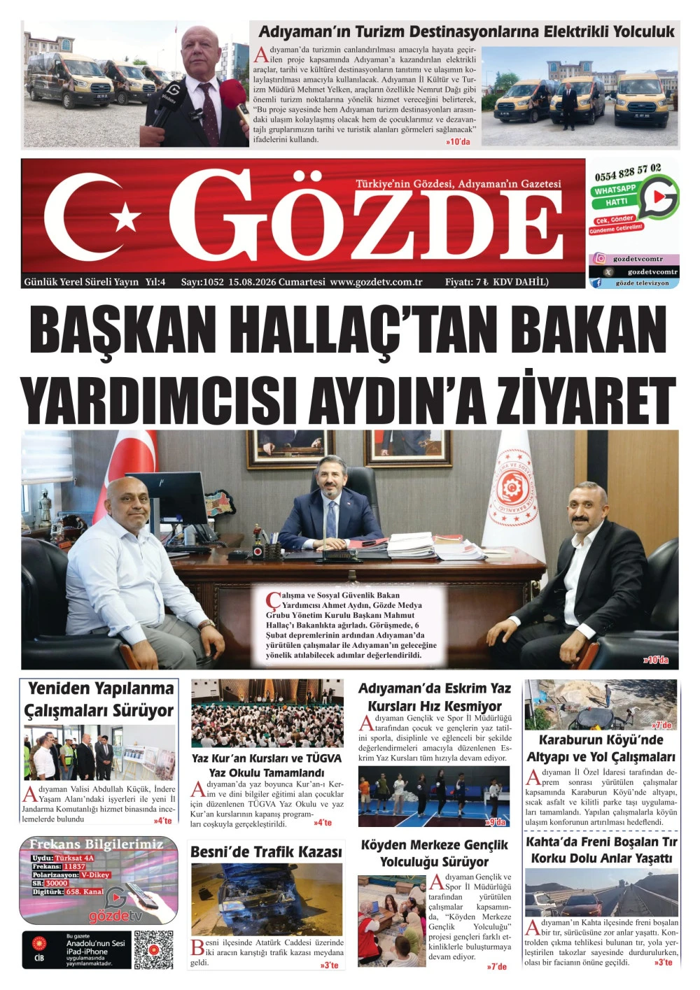 15 AĞUSTOS 2026/1052 Sayı