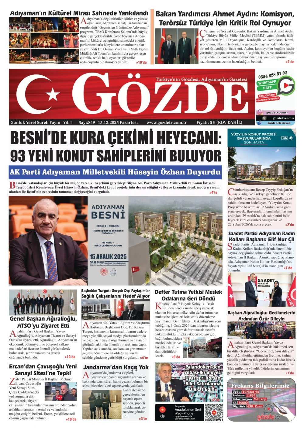 15 ARALIK 2025/849 Sayı