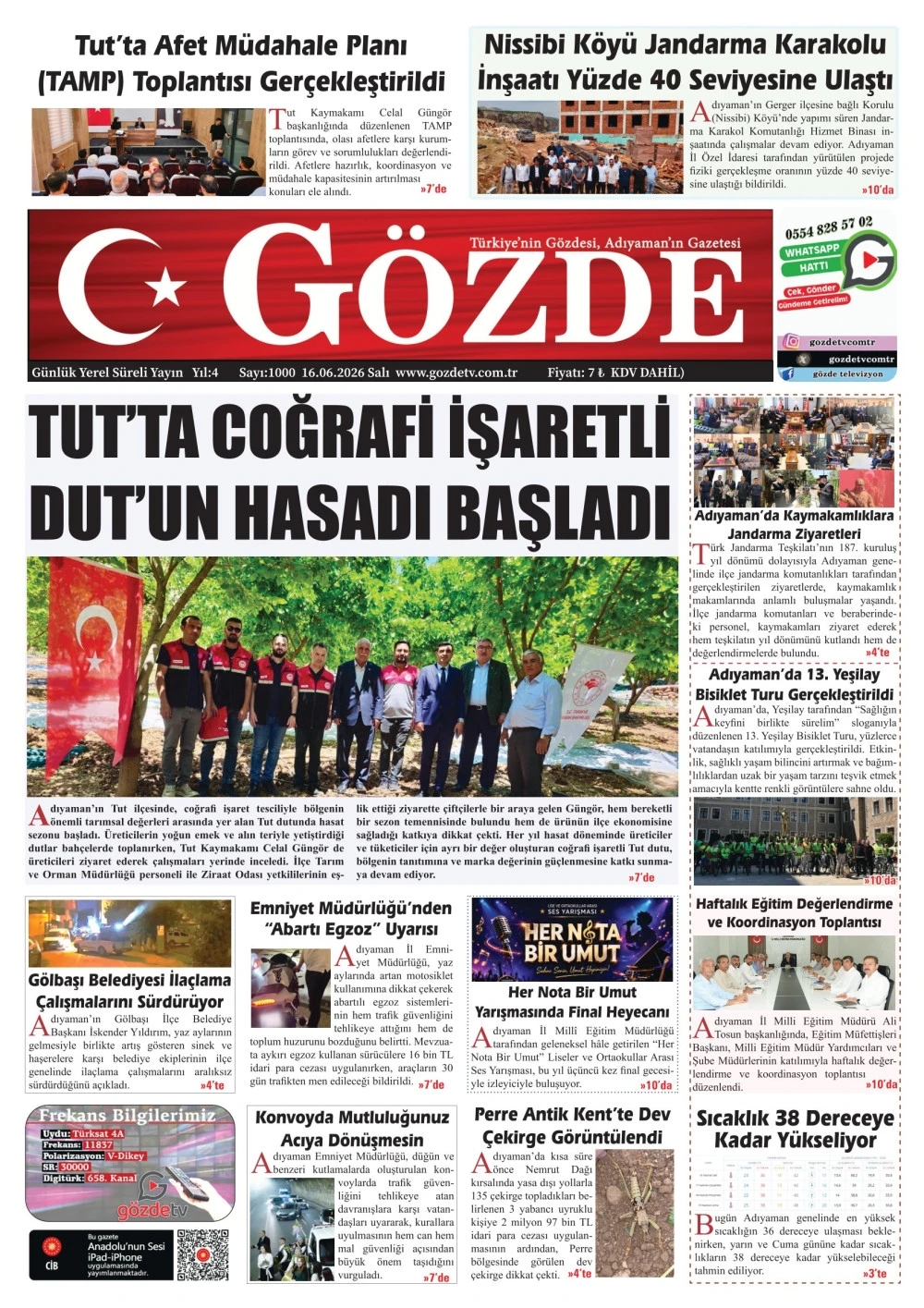 16 HAZİRAN 2026/1000 Sayı
