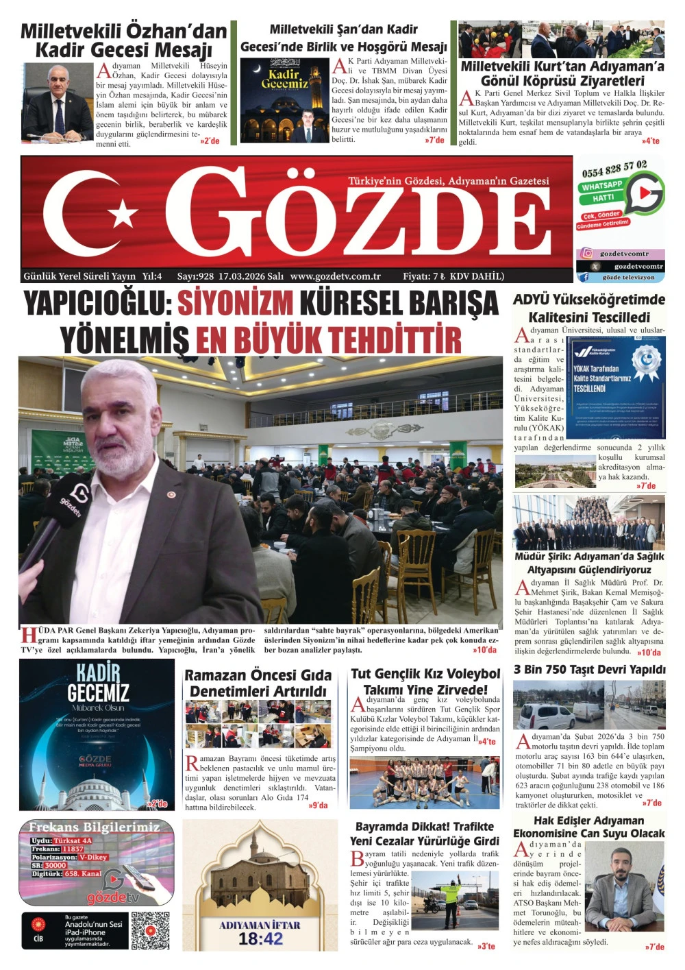 17 MART 2026/928 Sayı