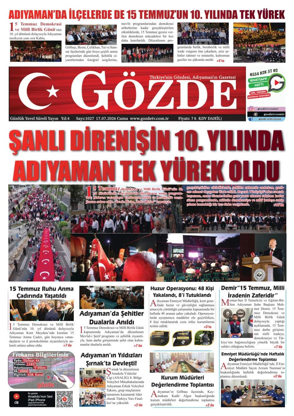 17 TEMMUZ 2026/1027 Sayı