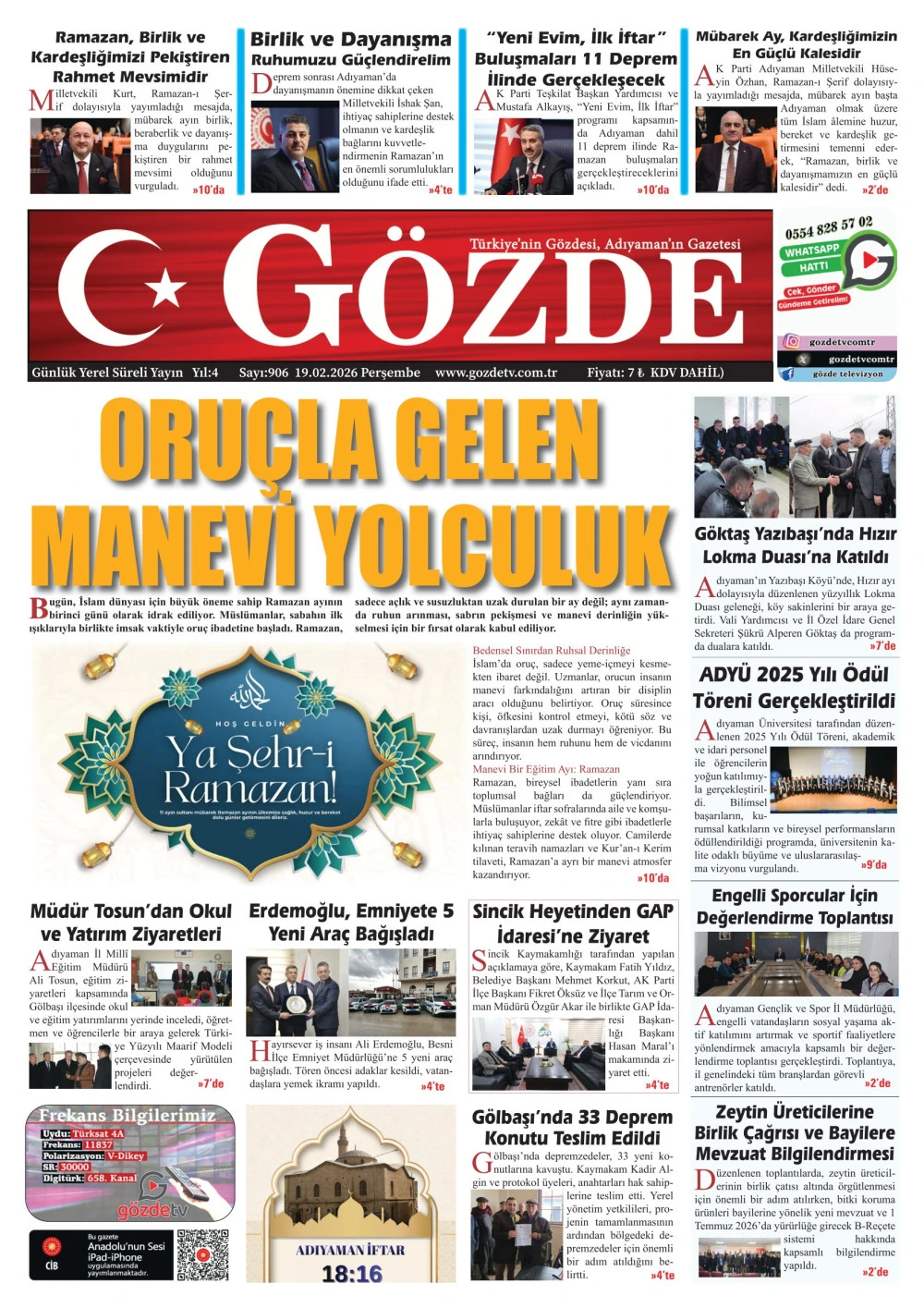 19 ŞUBAT 2026/906 Sayı