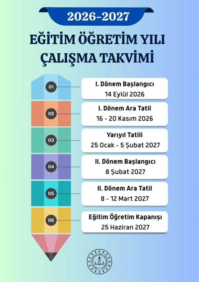 2026-2027 Eğitim &Ouml;ğretim Yılı Takvimi A&ccedil;ıklandı