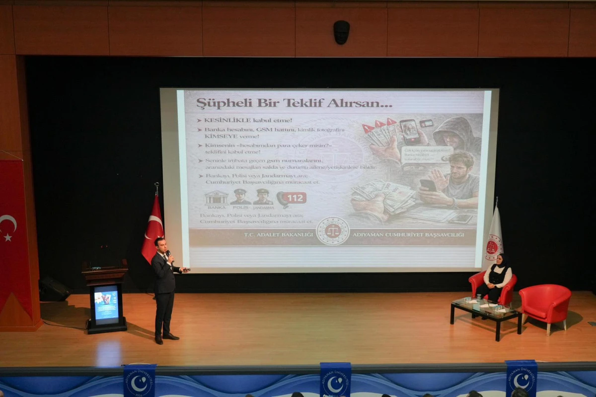 Adıyaman &Uuml;niversitesinde Dolandırıcılık ve Kara Para ile M&uuml;cadeleye Y&ouml;nelik Farkındalık Programı D&uuml;zenlendi