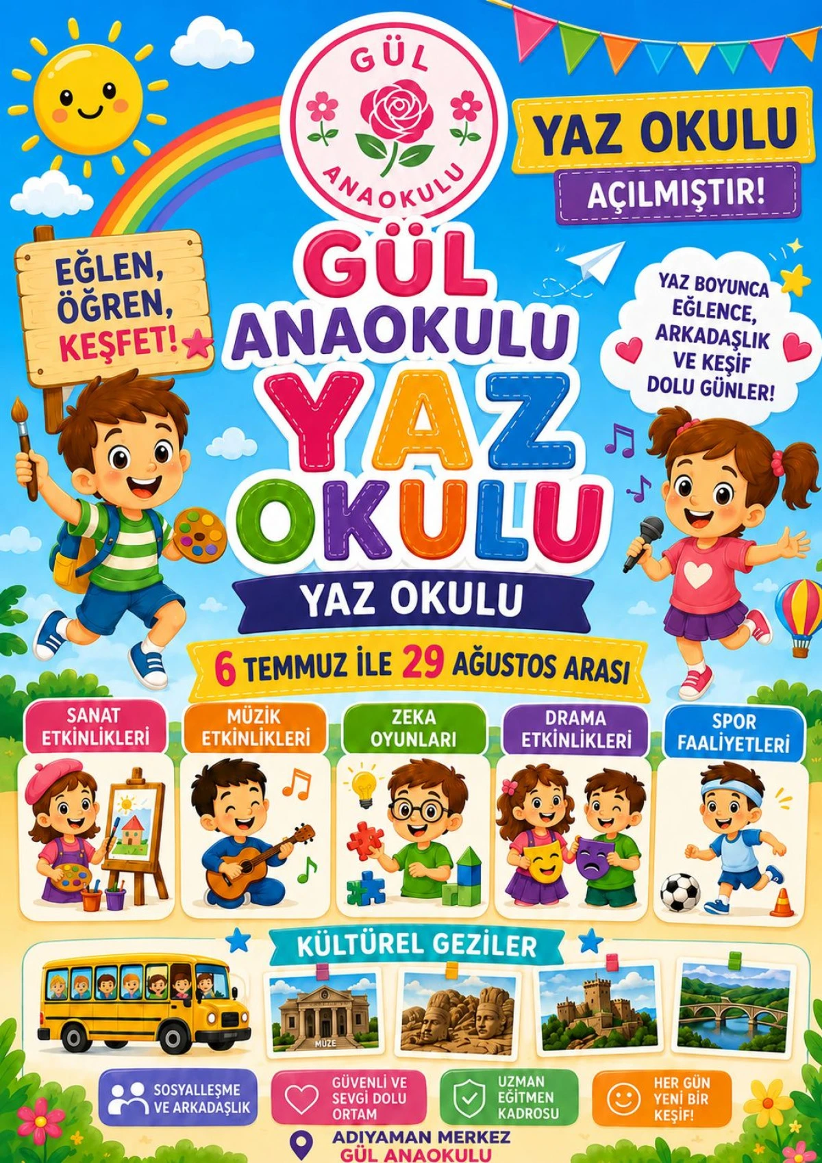 Adıyaman&rsquo;da Anaokullarında Yaz D&ouml;nemi Etkinlikleri İ&ccedil;in Kayıtlar Başladı