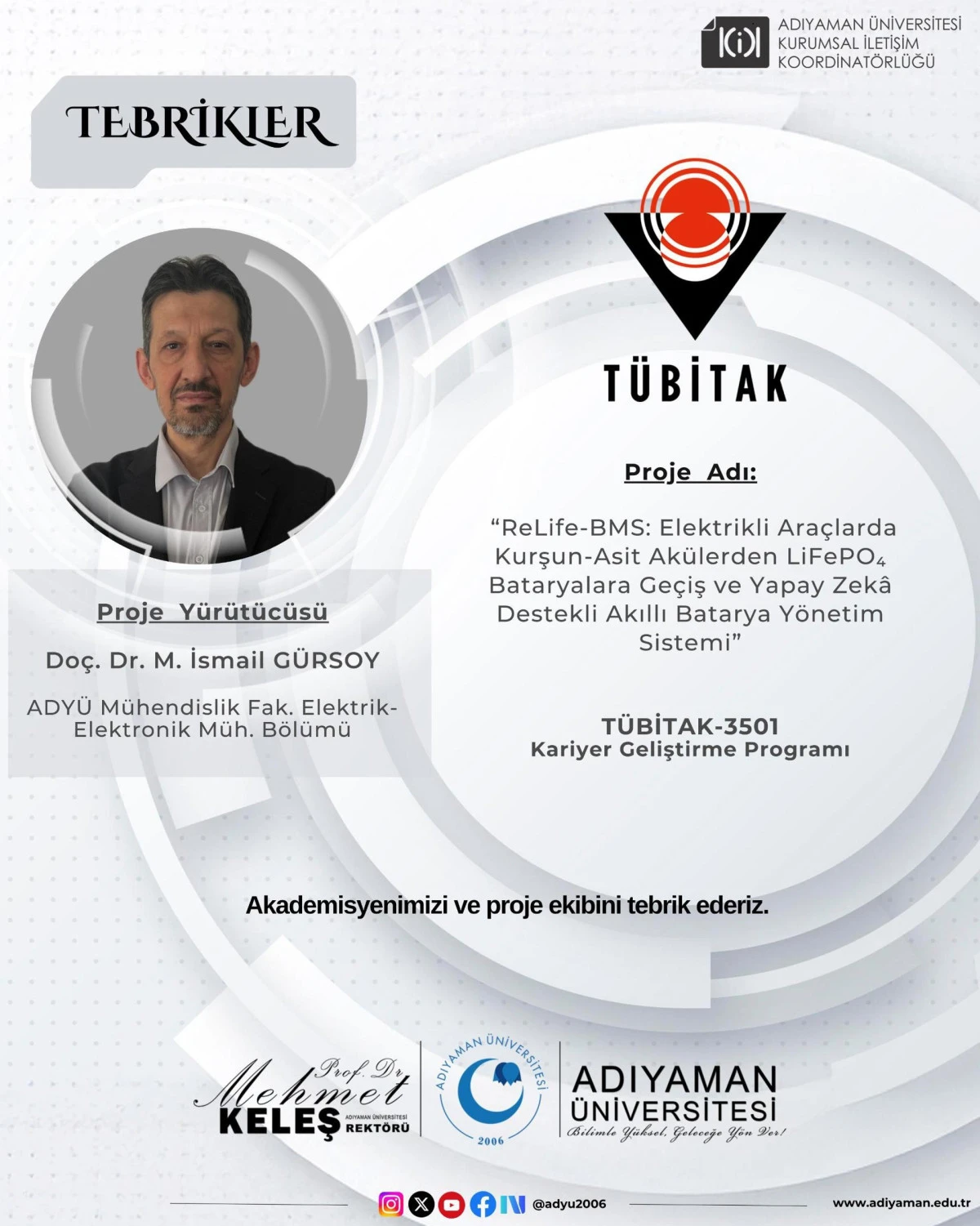 ADY&Uuml;&rsquo;den Elektrikli Ara&ccedil; Bataryalarında Yapay Zek&acirc; Destekli Yerli &Ccedil;&ouml;z&uuml;m