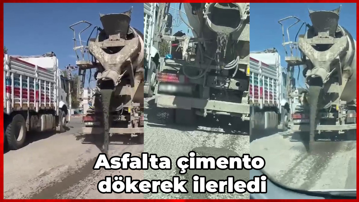 Asfalta çimento dökerek ilerledi