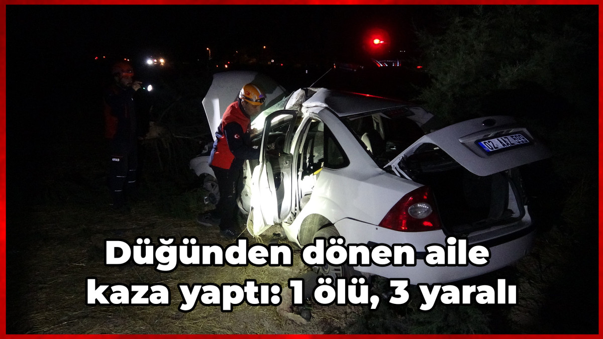 Düğünden dönen aile kaza yaptı: 1 ölü, 3 yaralı