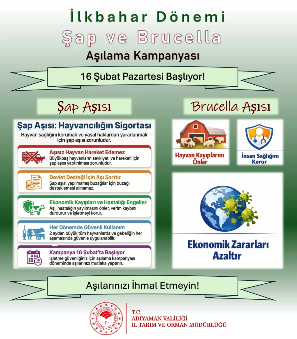 Hayvancılıkta Kritik D&ouml;nem Başlıyor: Adıyaman&rsquo;da B&uuml;y&uuml;k Aşılama Seferberliği!