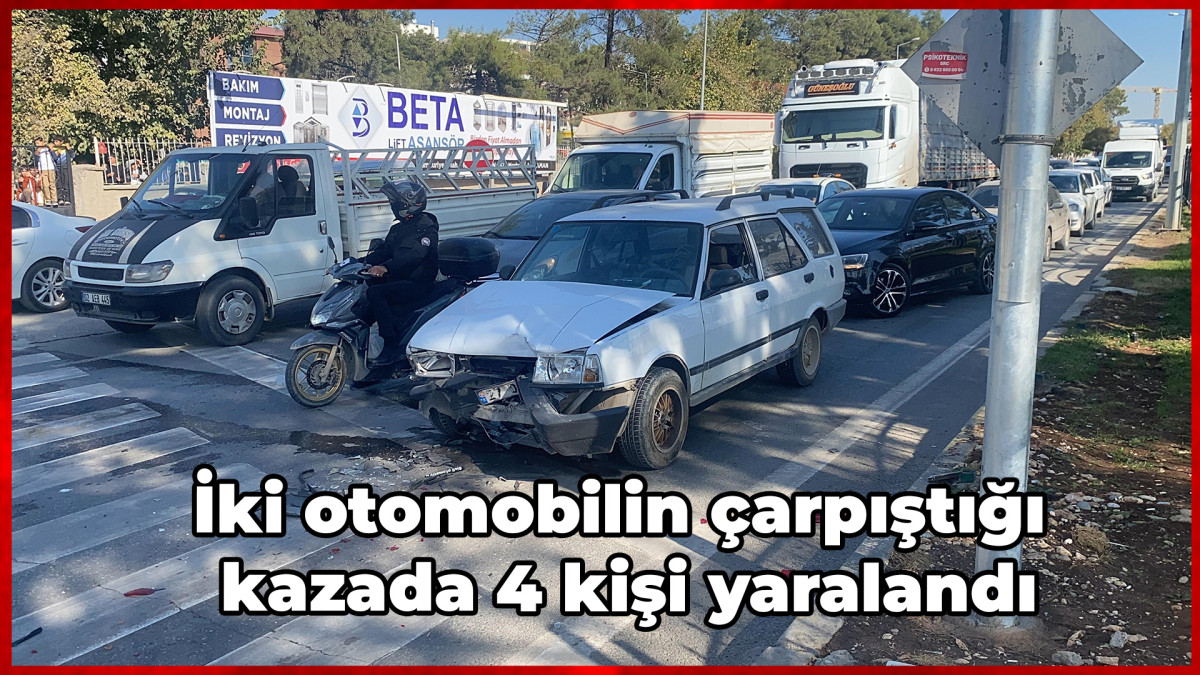 İki otomobilin çarpıştığı kazada 4 kişi yaralandı