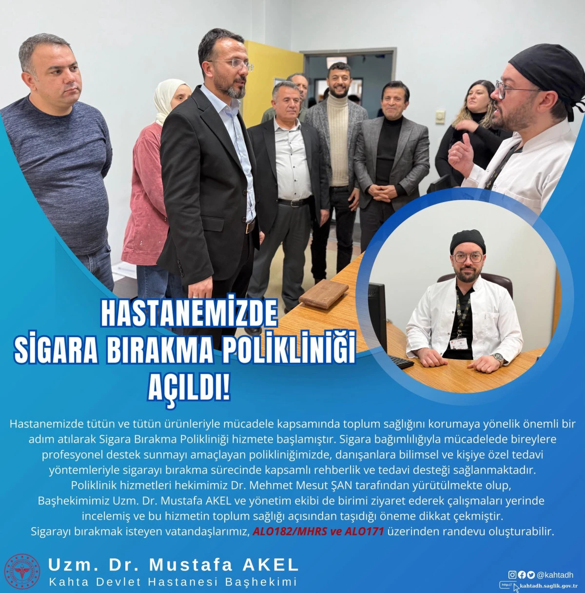 Kahta Devlet Hastanesi&rsquo;nde Sigara Bırakma Polikliniği Hizmete A&ccedil;ıldı