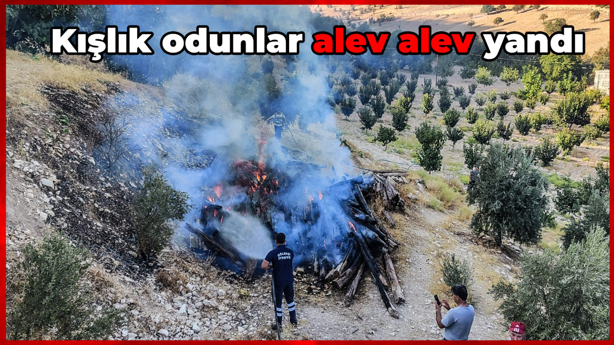 Kışlık odunlar alev alev yandı