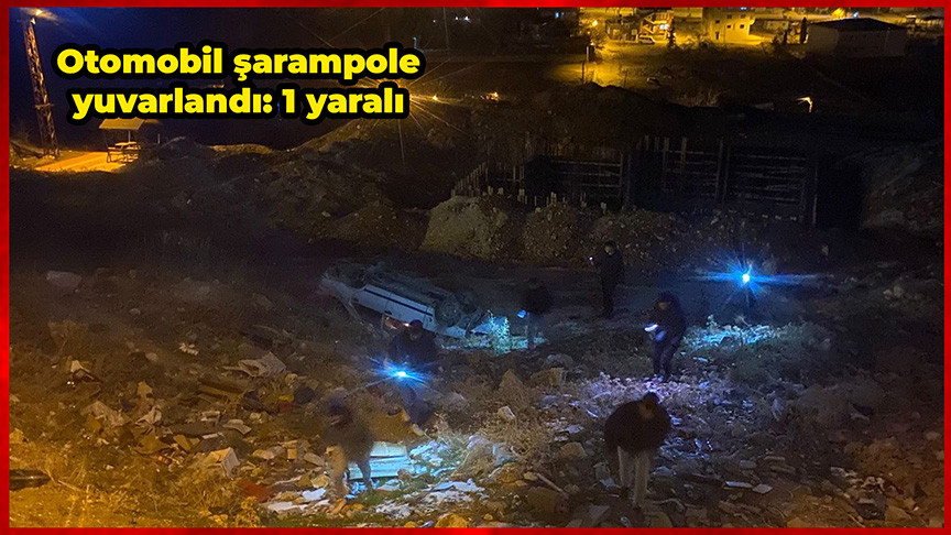 Otomobil Şarampole Yuvarlandı: 1 Yaralı