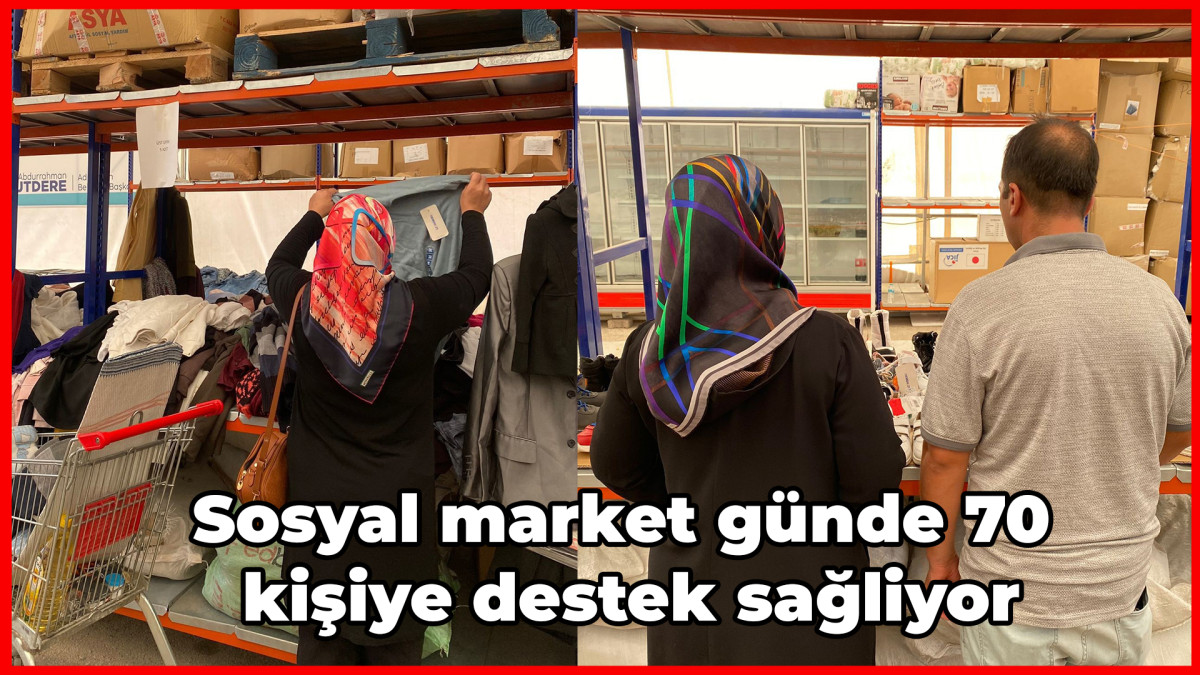 Sosyal market günde 70 kişiye destek sağliyor