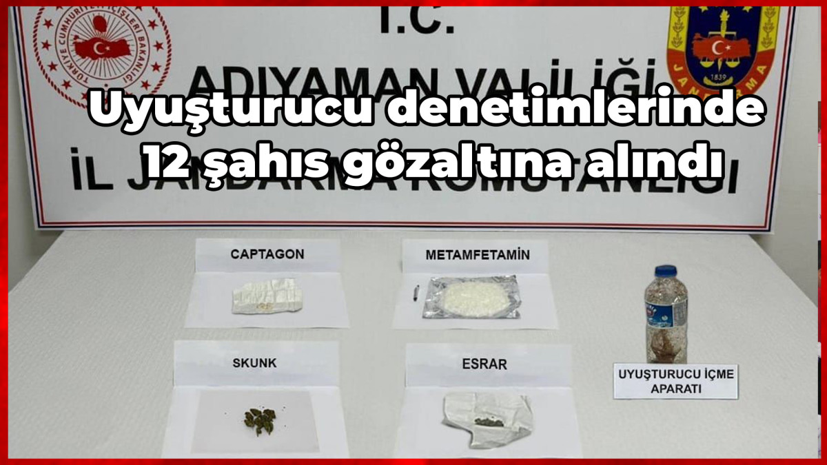 Uyuşturucu denetimlerinde 12 şahıs gözaltına alındı